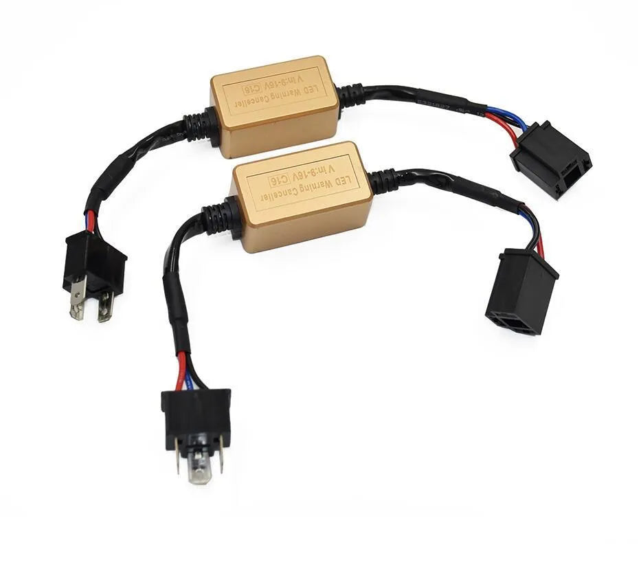 Black alloy H4 H7 H11 LED car headlight Canbus decoder with plug connectors
