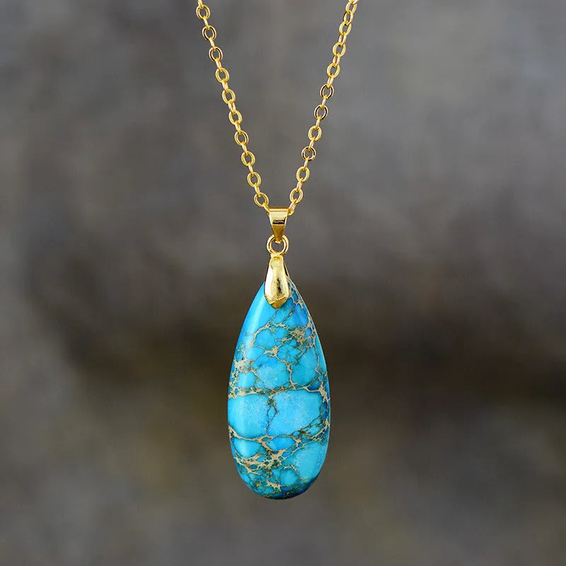 Jade pendant necklace with 18K gold-plated chain showing pendant design options