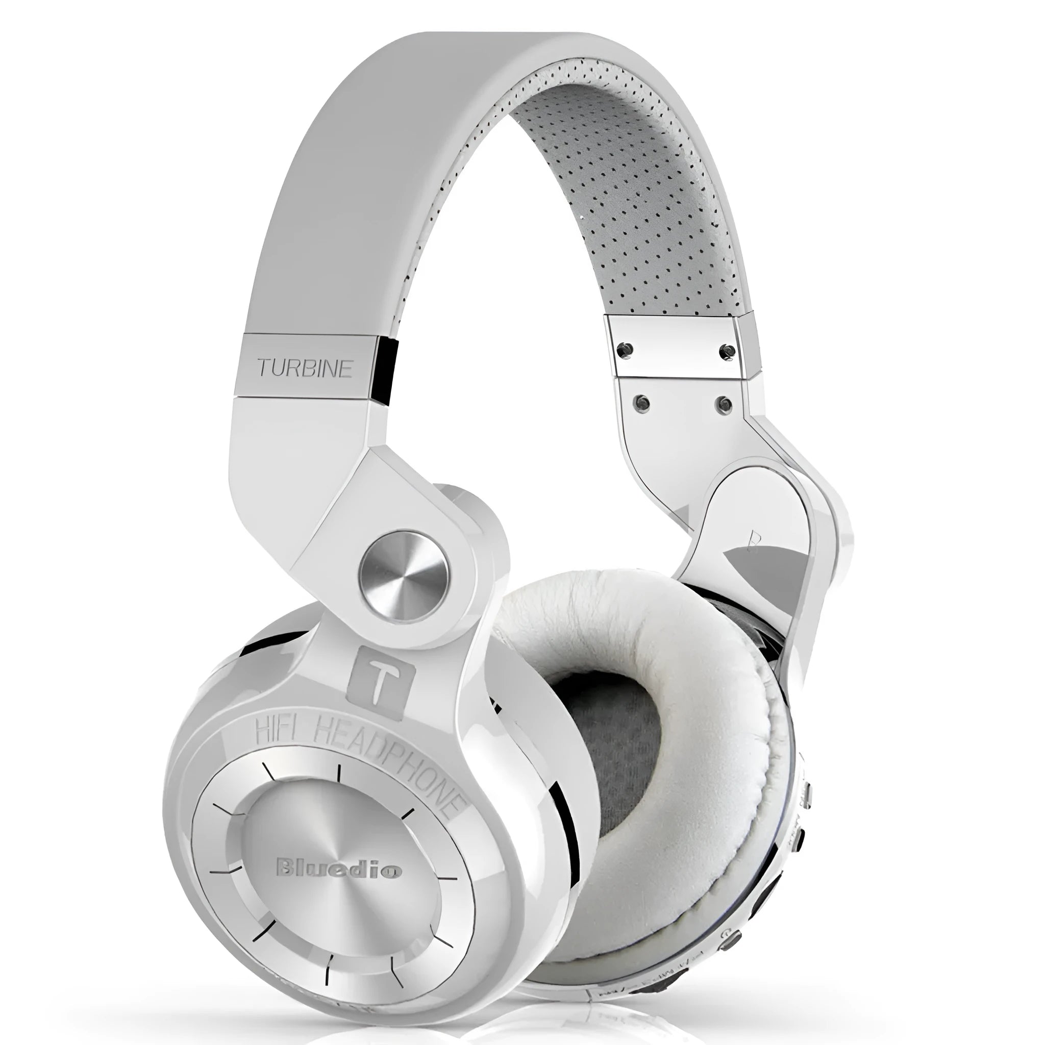 Black Bluetooth in-ear stereo headset with card plug-in design on a white background