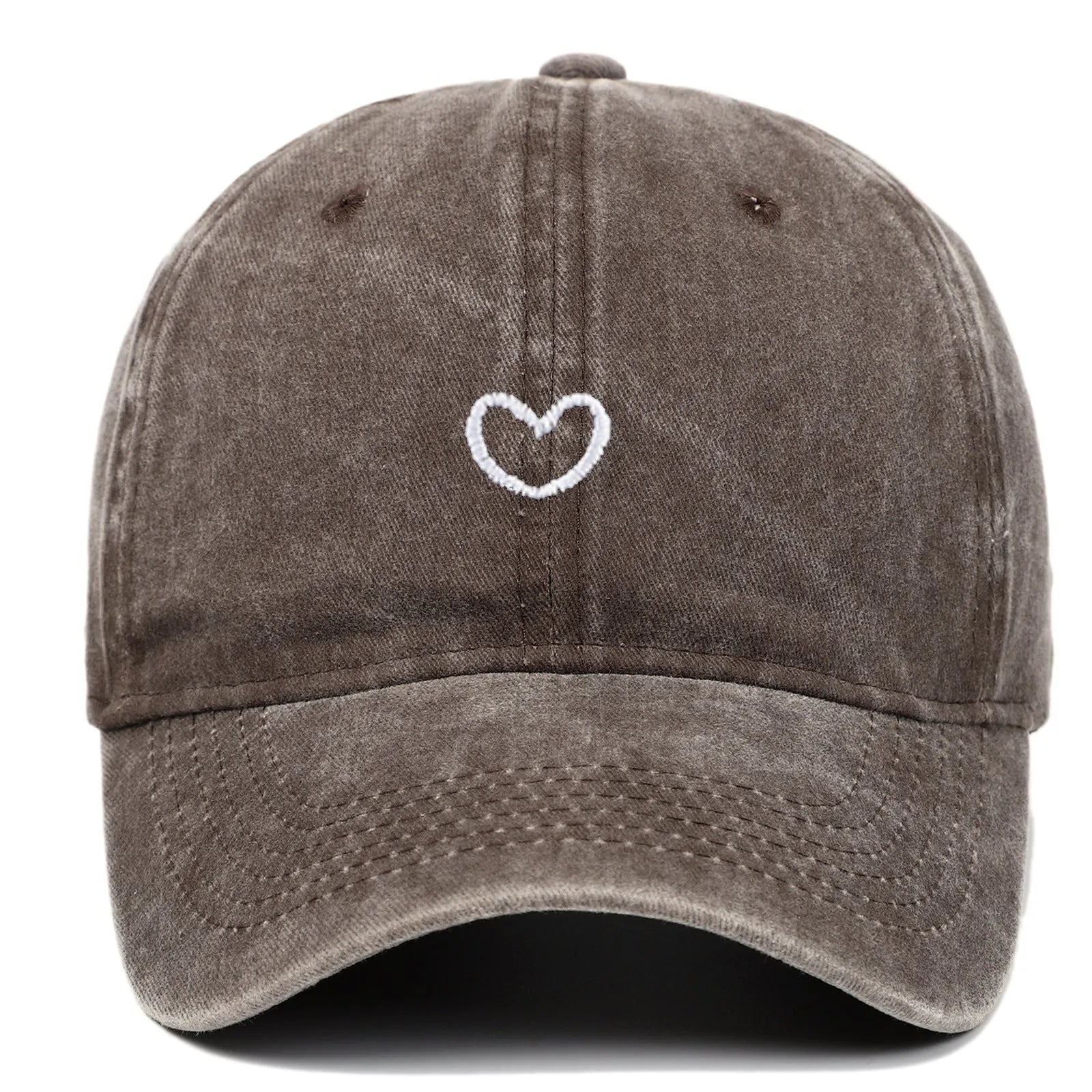 Retro embroidered cotton peaked cap in an adjustable size on a neutral background.
