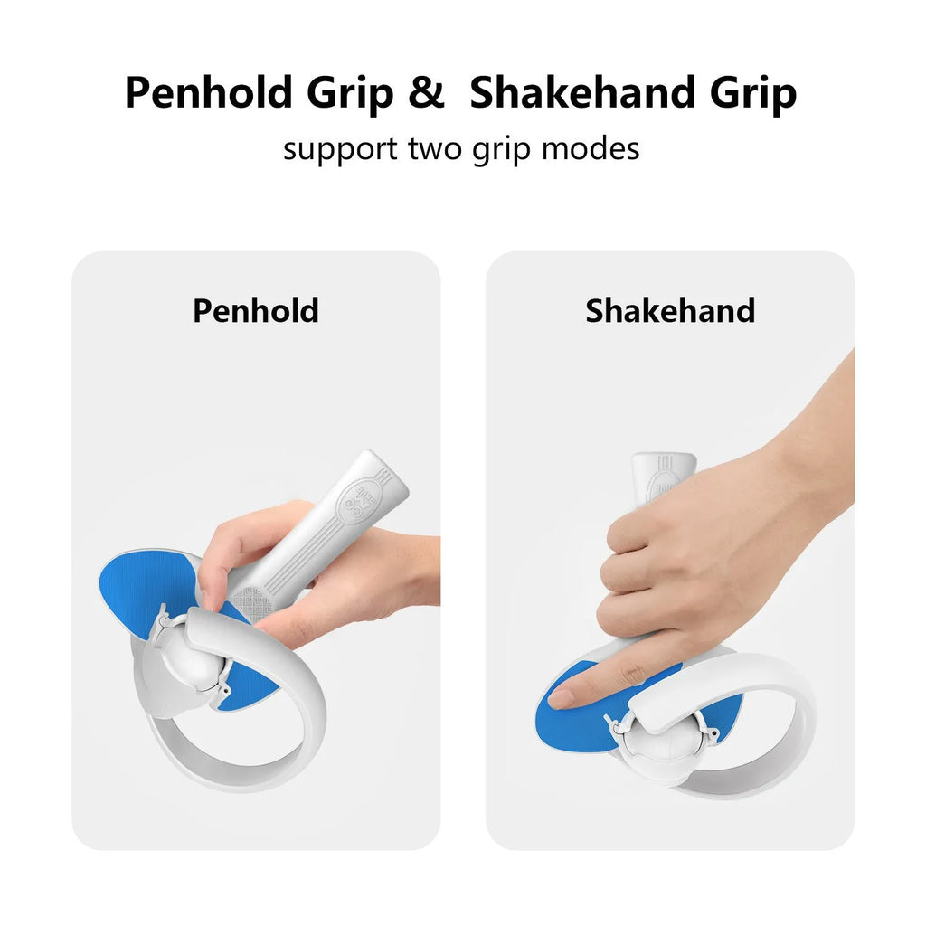 Red and blue plastic silicone hand grip accessory for Pico 4 VR controllers measuring 160x110x80mm