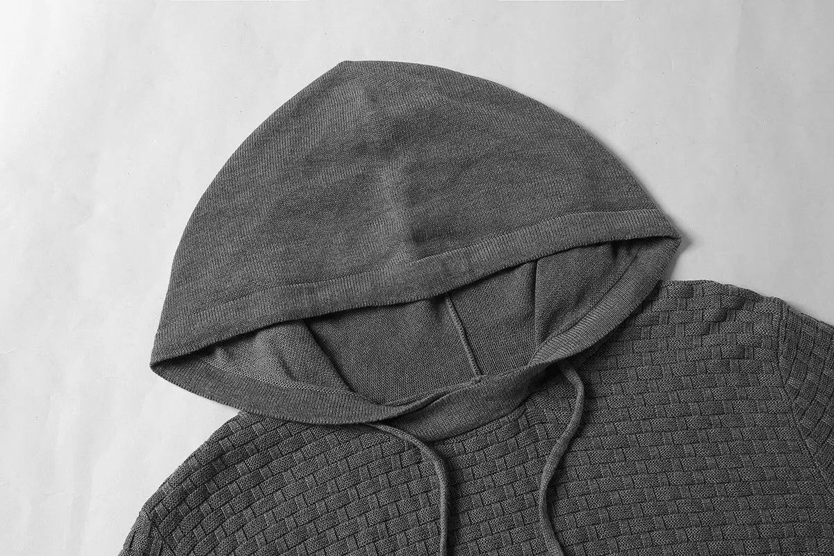 Men's hooded sweatshirt in a cotton-polyester blend shown in one of nine available colours.