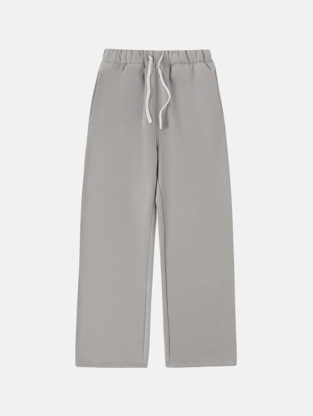 Men's black fleece-lined sweatpants with elastic waistband and drawstring closure in loose fit