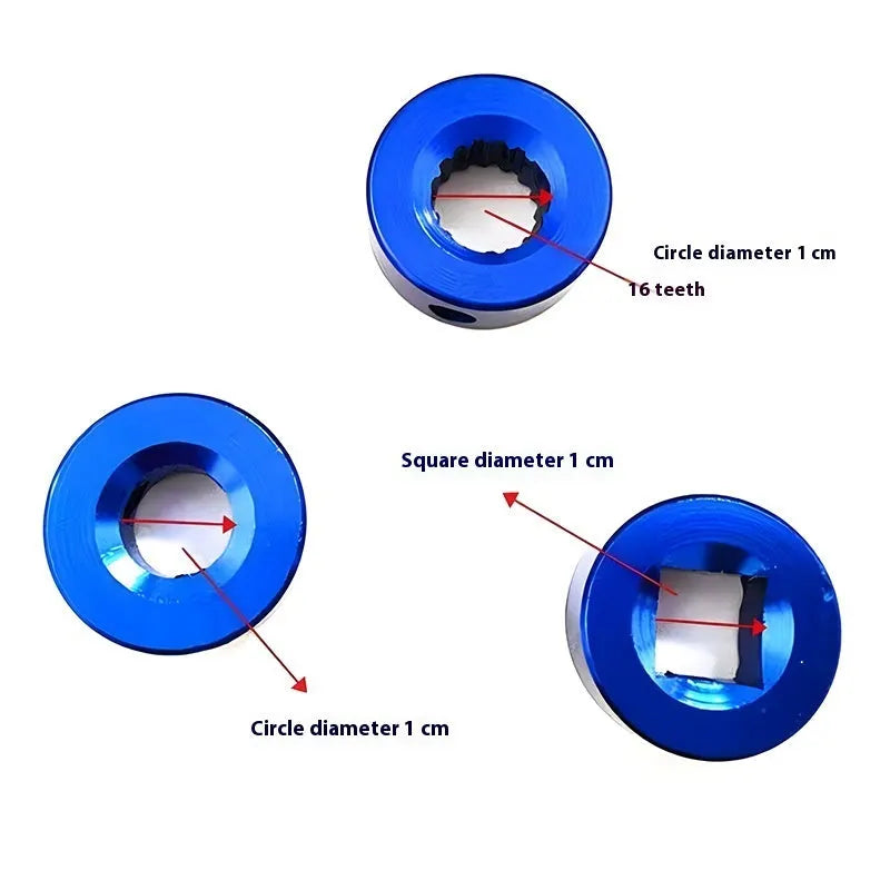 Pair of alloy car modification lifter hand crank accessories in black, blue, red, and silver colour options