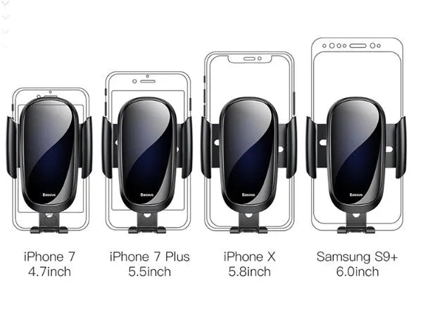 Smart universal car bracket shown in black, blue, and silvery colour options.