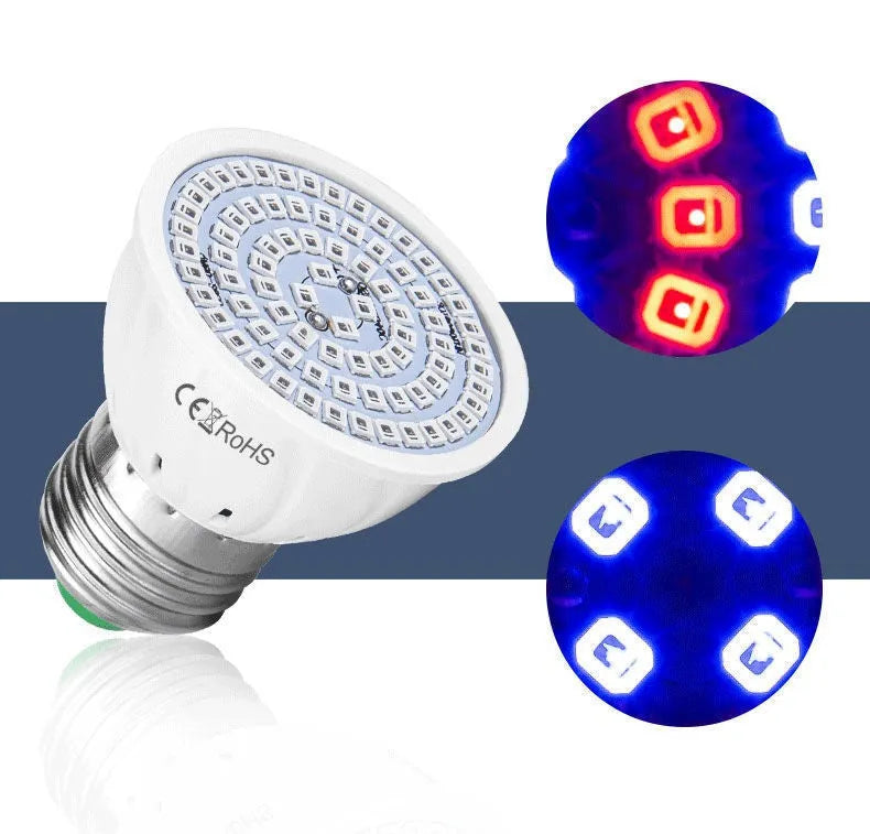 White LED plant growth lamp with 80 beads for indoor potted plant cultivation