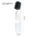 Portable plastic shoe brush in orange with flexible glue bristles for decontamination