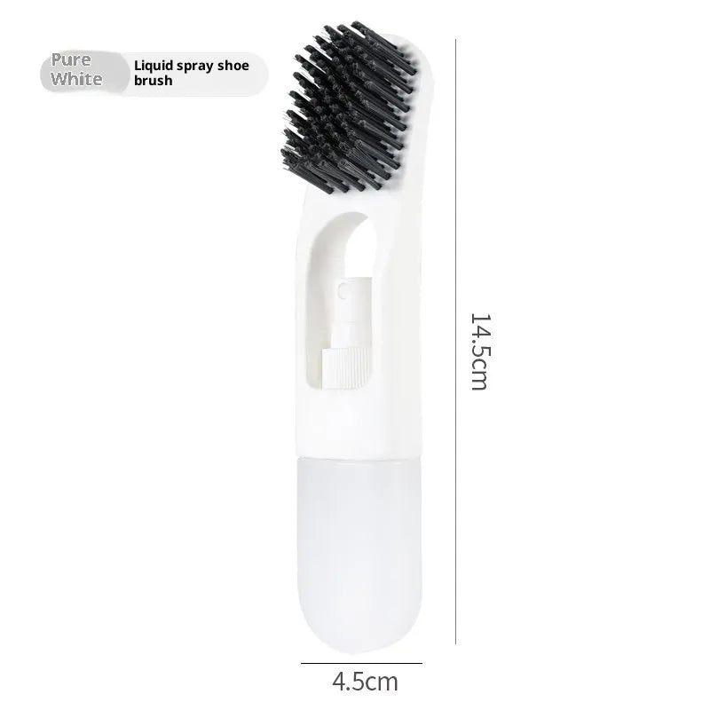 Portable plastic shoe brush in orange with flexible glue bristles for decontamination
