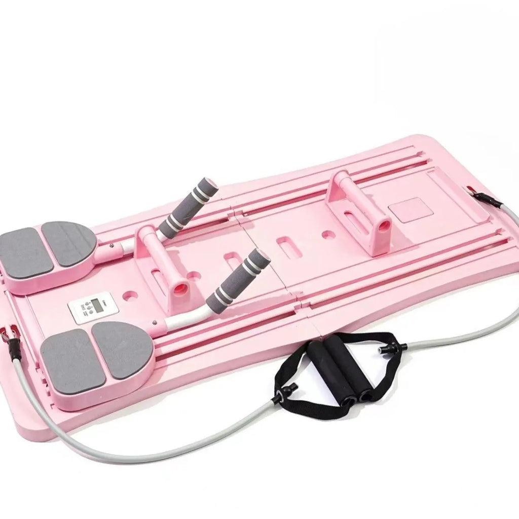 Foldable PP fitness board with belly panel in black, pink or purple colour options
