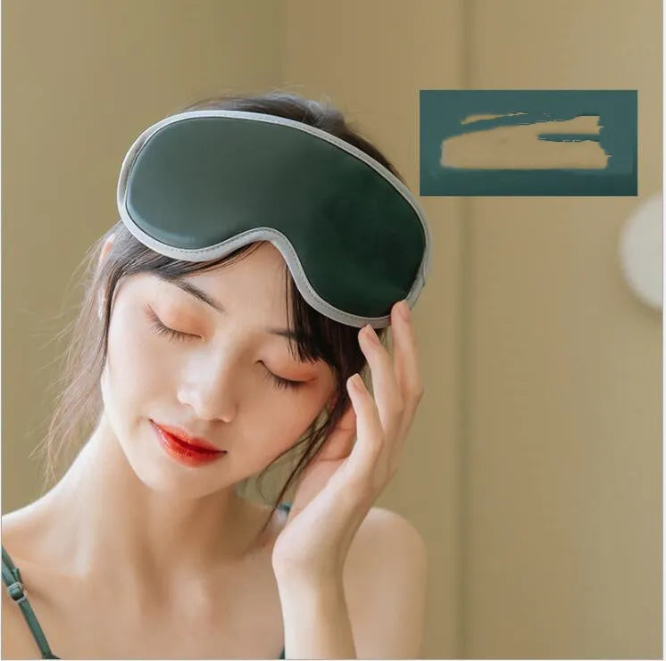 Portable pink eye SPA massage goggles showing suede shell and super fibre padding