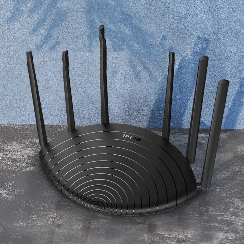 TL-WDR7661 AC1900 Gigabit wireless home router with compact black chassis.