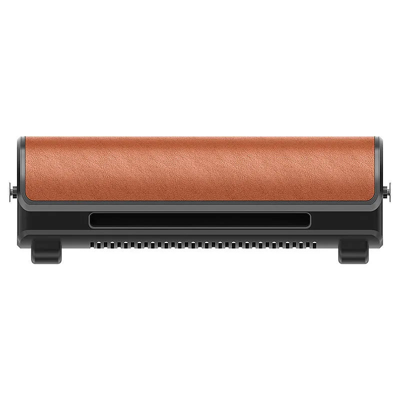 Bladeless car ventilation fan with USB power cord in black colour showing three control buttons