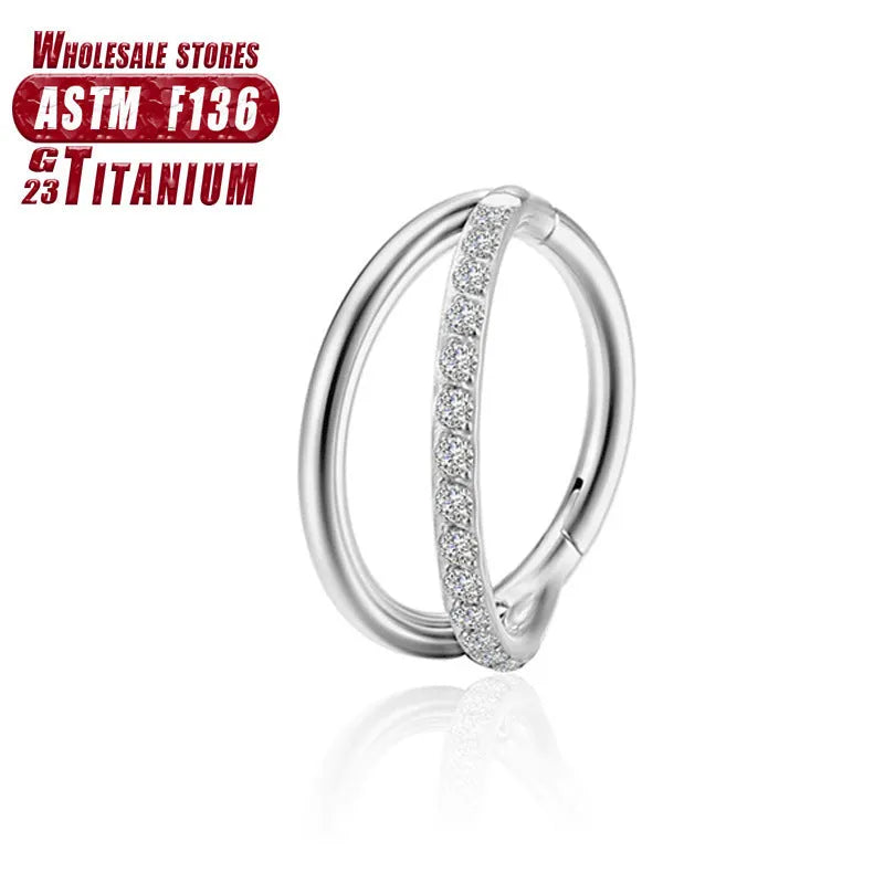 Titanium alloy nose ring body jewellery in silver, gold, black, rose gold and colourful finishes