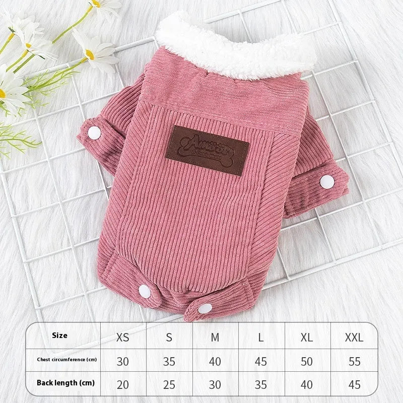 Lambswool grey fleece lined padded vest for dogs on a white background.