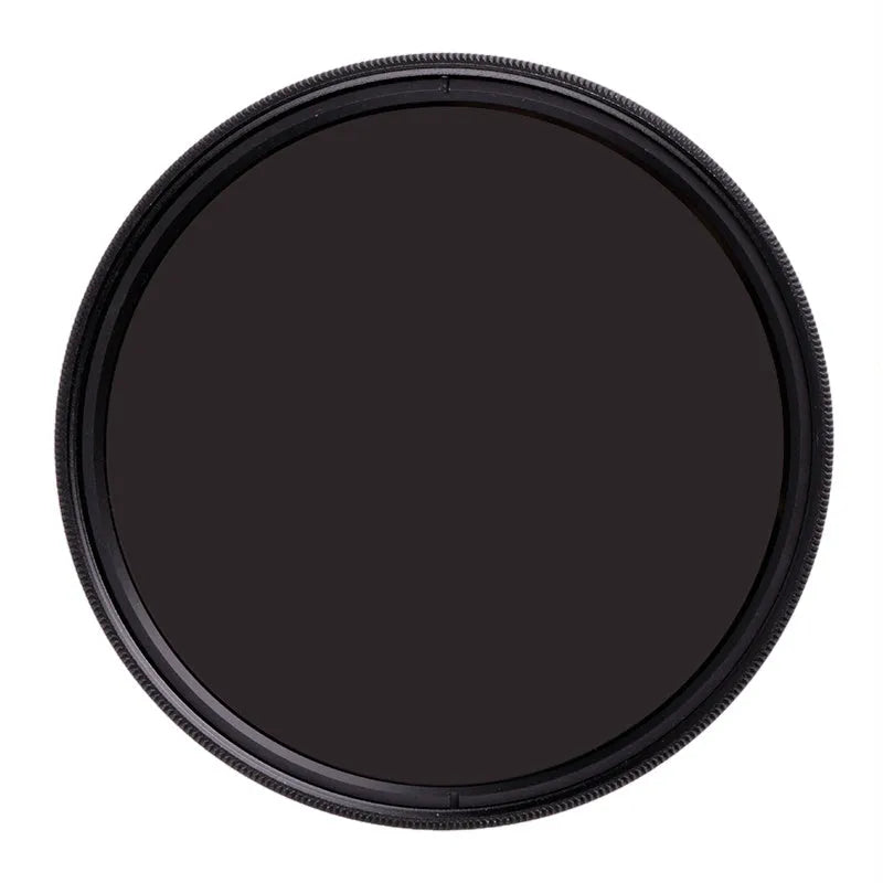 Camera ND8 filter with aviation aluminium frame showing lens thread and optical resin element