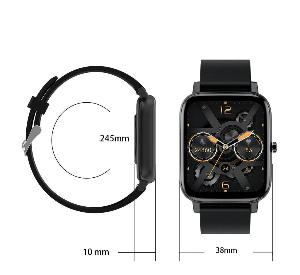 H80 sports smartwatch with colour screen and silicone strap showing health monitoring functions