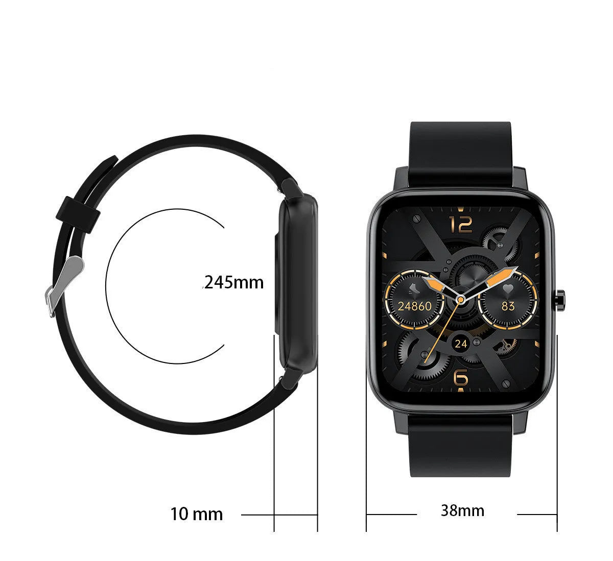 H80 sports smartwatch with colour screen and silicone strap showing health monitoring functions