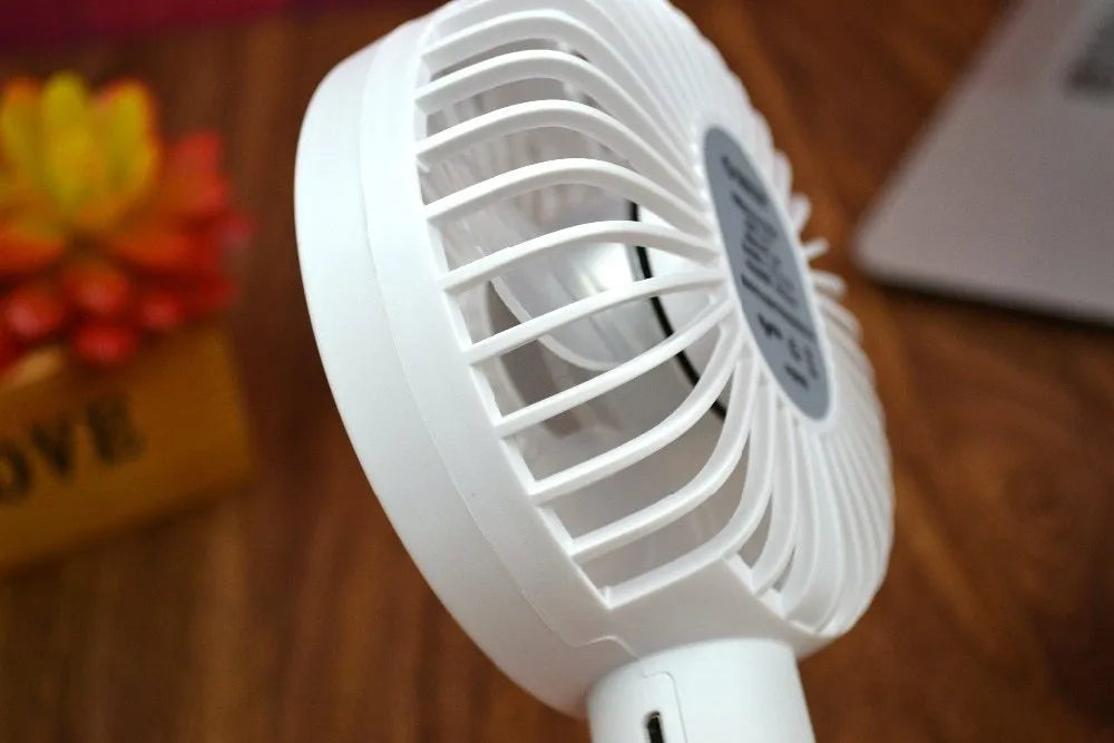 ORICO FH1 white USB rechargeable desk fan with handheld portable design and three-speed control
