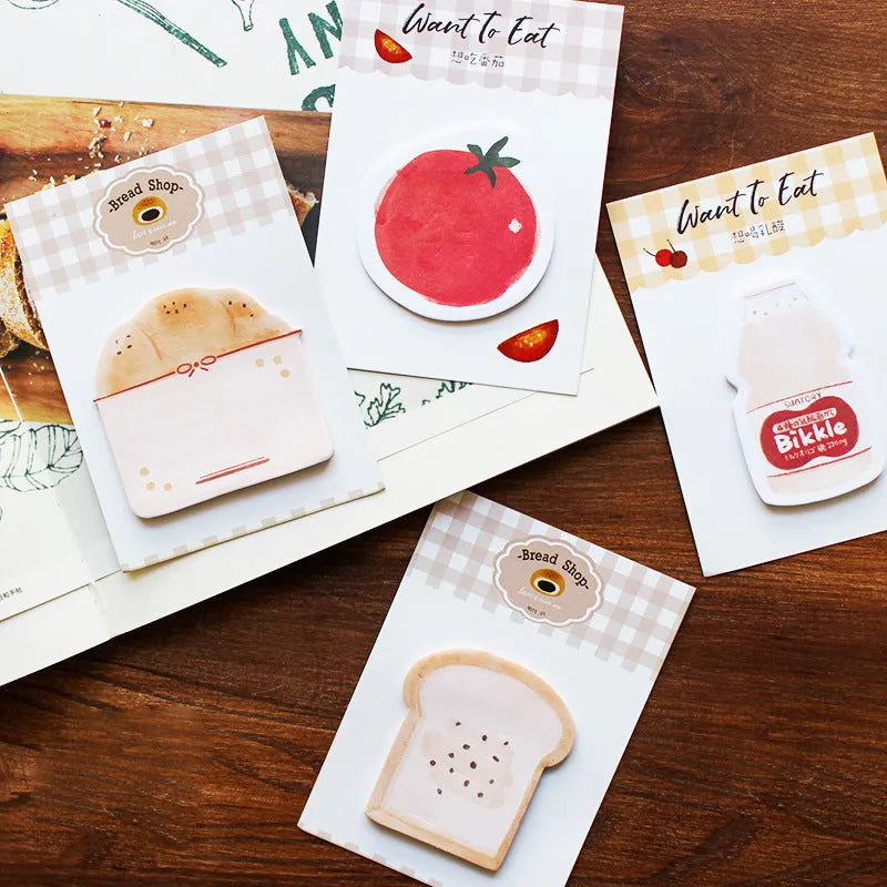 Food Bread Handbook Note Paper pad showing 30 sheets on an 85mm by 120mm back card.