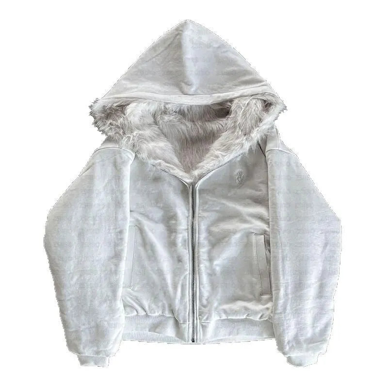 Casual baggy coat cardigan in black or white with long sleeves and loose fit