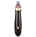 Handheld electric blackhead extractor tool with multiple nozzle tips in black colour
