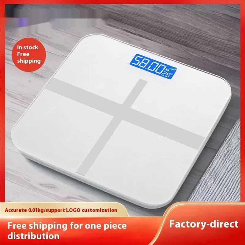 Square household body weighing scale in a choice of six colours, measuring 26cm.
