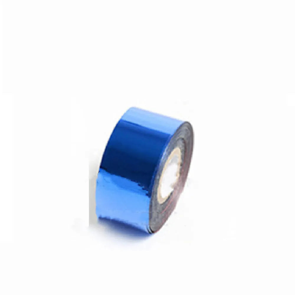 A roll of hot foil stamping paper showing metallic gold finish, with width options of 3cm and 5cm on a 120m long roll.