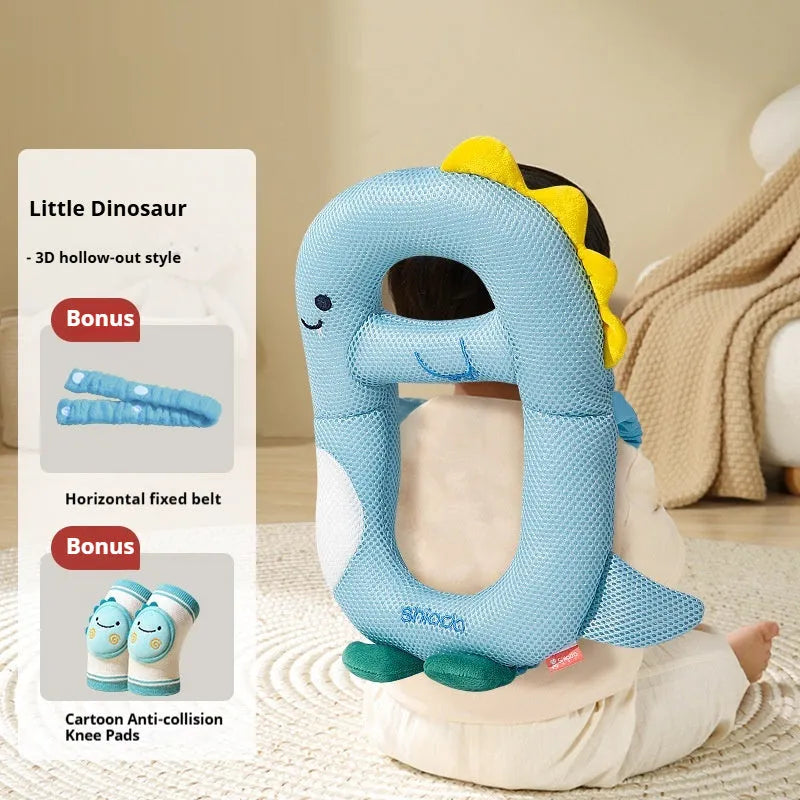 Cartoon anti-collision baby pillow in dinosaur design for toddler fall protection