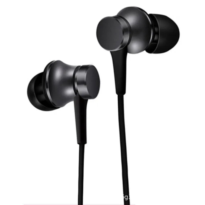 Wired piston in-ear headphones with 3.5mm connector in black blue red colour options