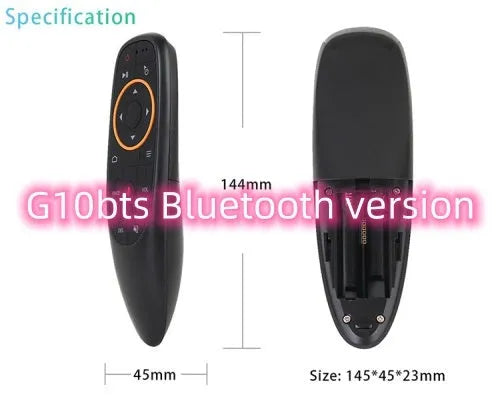 G10 series intelligent voice remote control with silicone buttons and plastic housing showing three colour variants