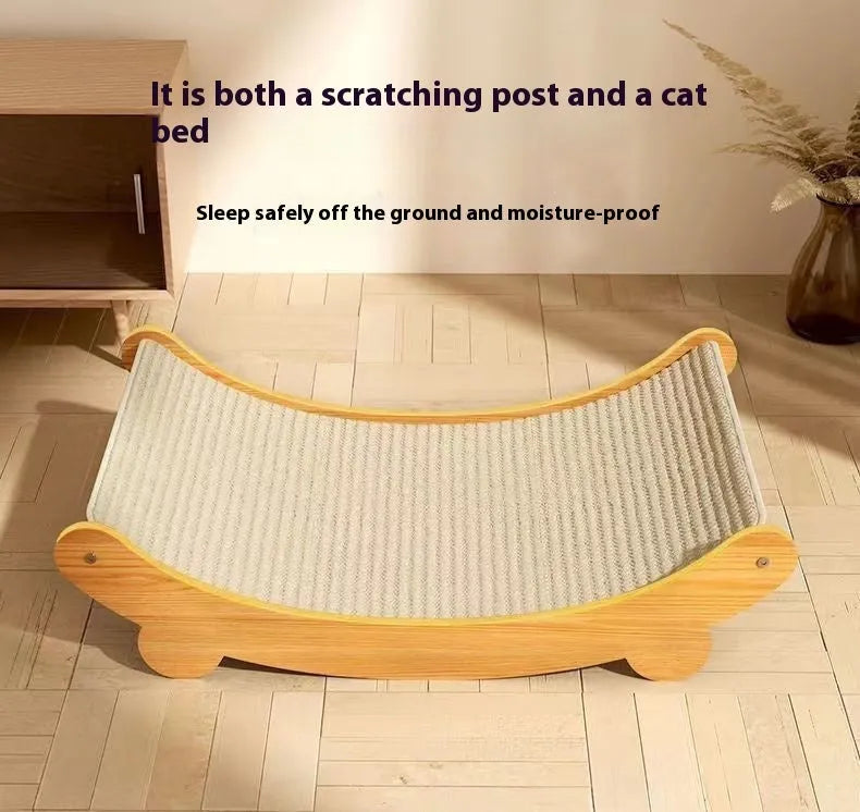 Sisal cat scratch board with natural fibre surface in pastoral style, small and large size options
