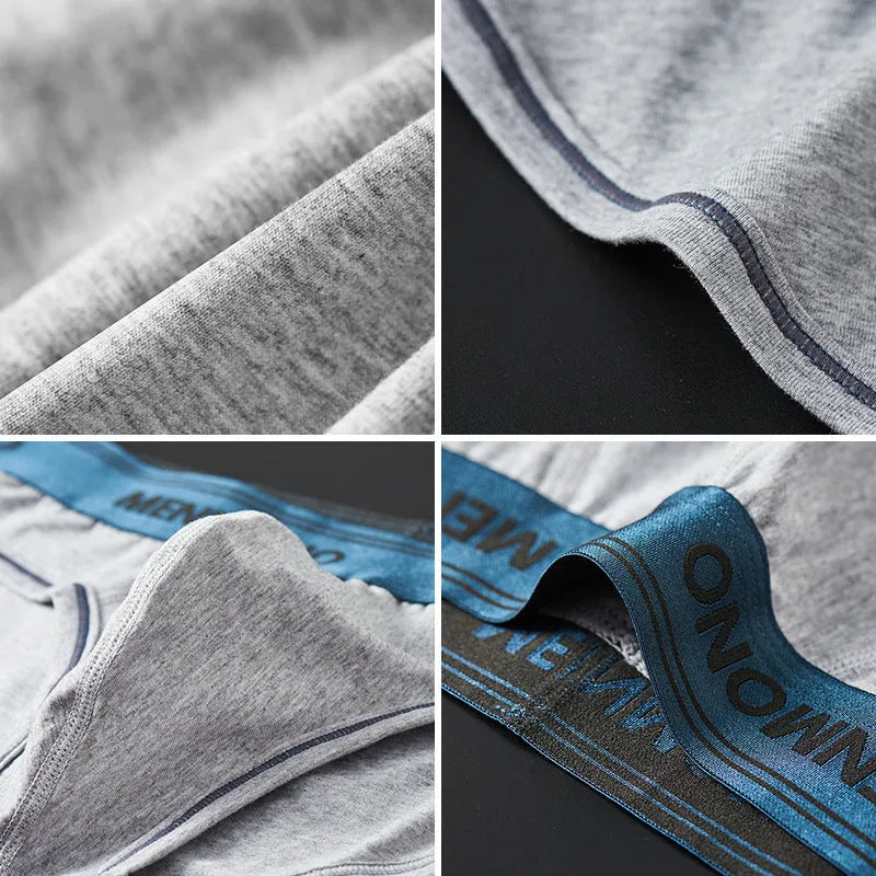 Men's low waist cotton briefs in a selection of solid colours including black and blue, white and red.