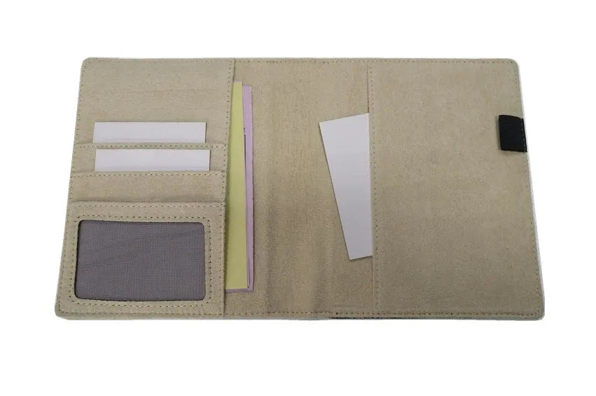 Blue imitation leather PU notebook shell cover for A5 notebooks, dimensions 18.5 by 15.5 cm.