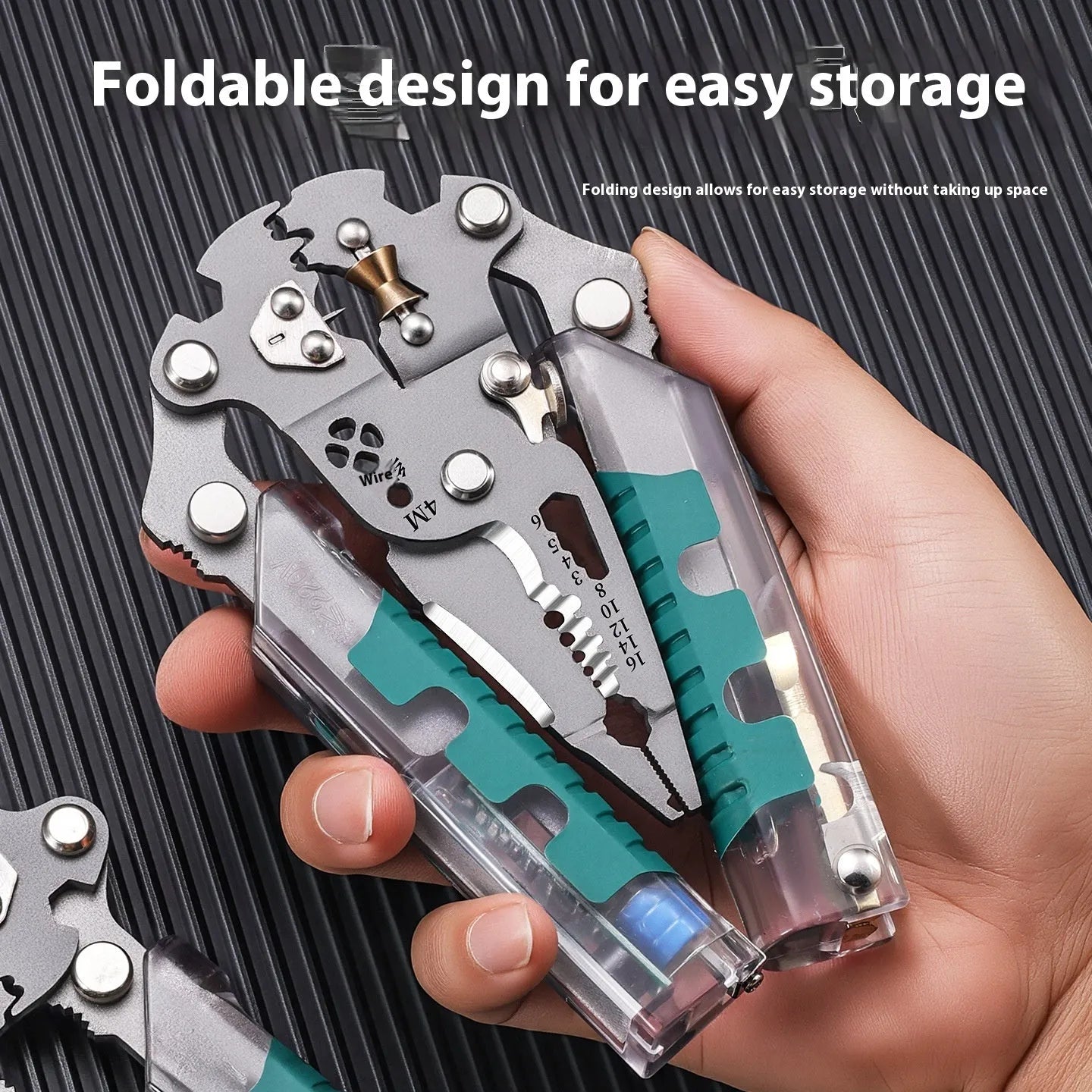 Electricians' pointed pliers wire stripper tool with rust prevention, available in 215mm and 225mm lengths