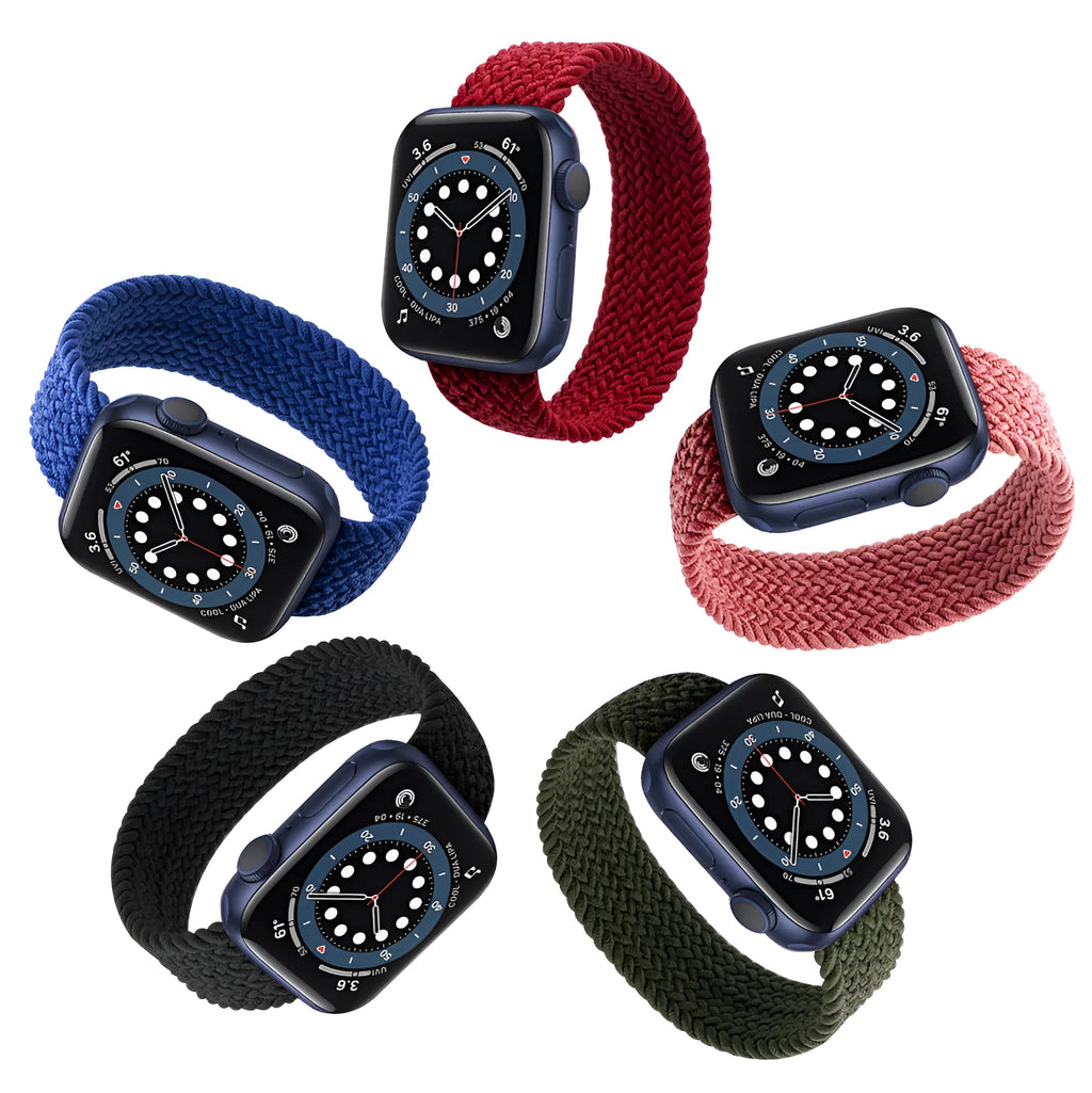 Woven Apple Watch strap with plastic head in multiple colours and sizes