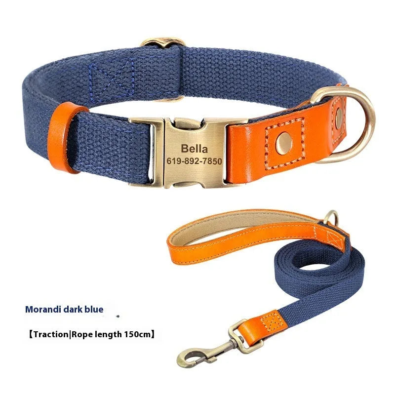 Small dog mohair collar and traction rope set shown in one of six colour options.