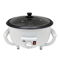 White oblate coffee bean roasting machine with 225mm base for home use