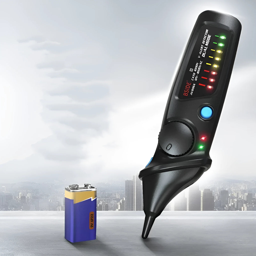 Smart sensor electrical test pencil with a round head tip on a white background