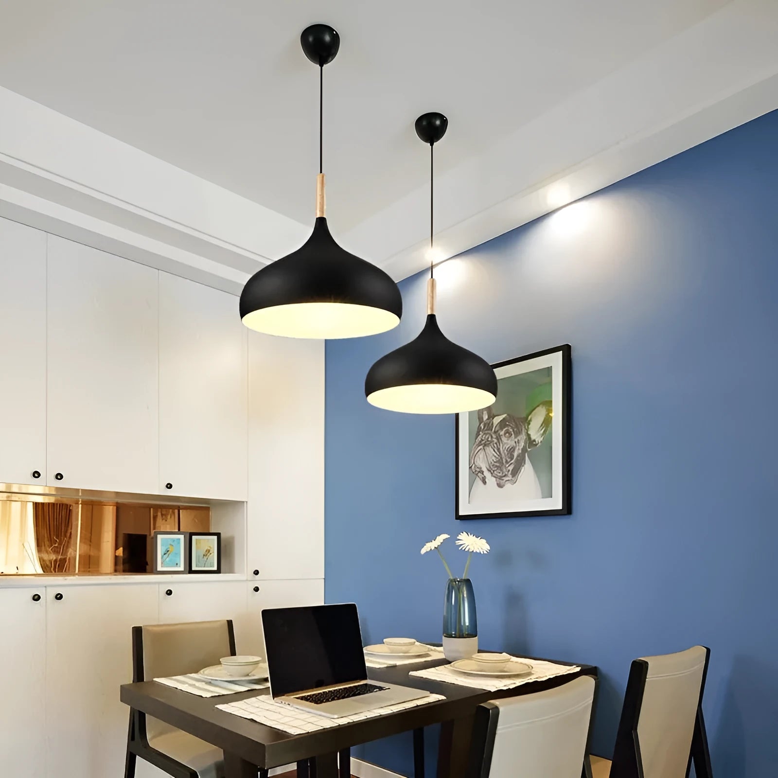 Modern zinc alloy fishline pendant lamp with adjustable aluminium alloy body in various colours