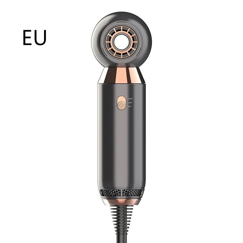 White leafless hair dryer with foldable handle and single nozzle