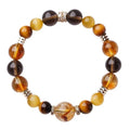 Lucky Jinba natural yellow tiger-eye crystal bracelet with geometric tower beads
