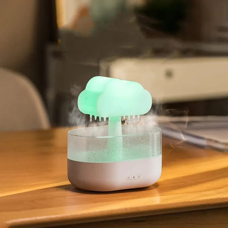 Rain cloud night light humidifier with 7 colour LED and water drop sound