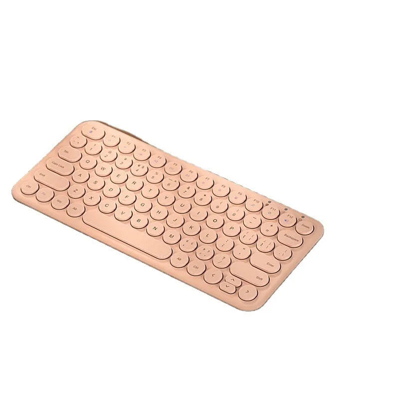 Ultra-thin white wireless keyboard and mouse set with USB receiver on a wooden desk.