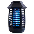 Black electric mosquito killer lamp with UV light and decorative low-glow design.