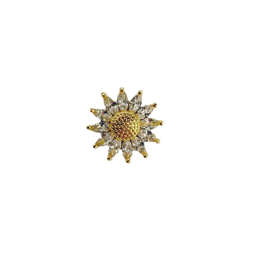 Japanese cute style fixed brooch for women in electroplated copper with geometry shape