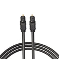 Black Toslink digital optical audio cable with square connectors, 2 metre length