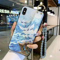 Rose flower pattern silicone wrist strap for iPhone phone cases