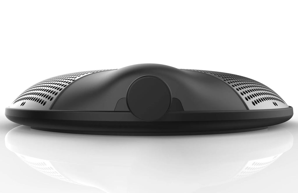 Black USB condenser desktop microphone for conference calls and computer recording