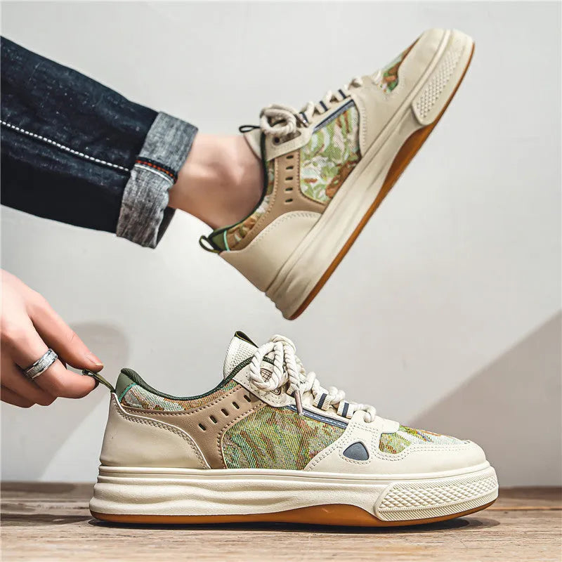 Summer canvas casual shoes with round toe and flat heel in Milan green colour
