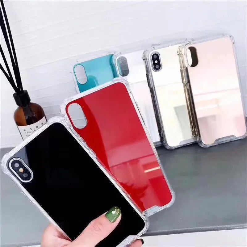 Mirror finish TPU protective phone case for iPhone in various colours